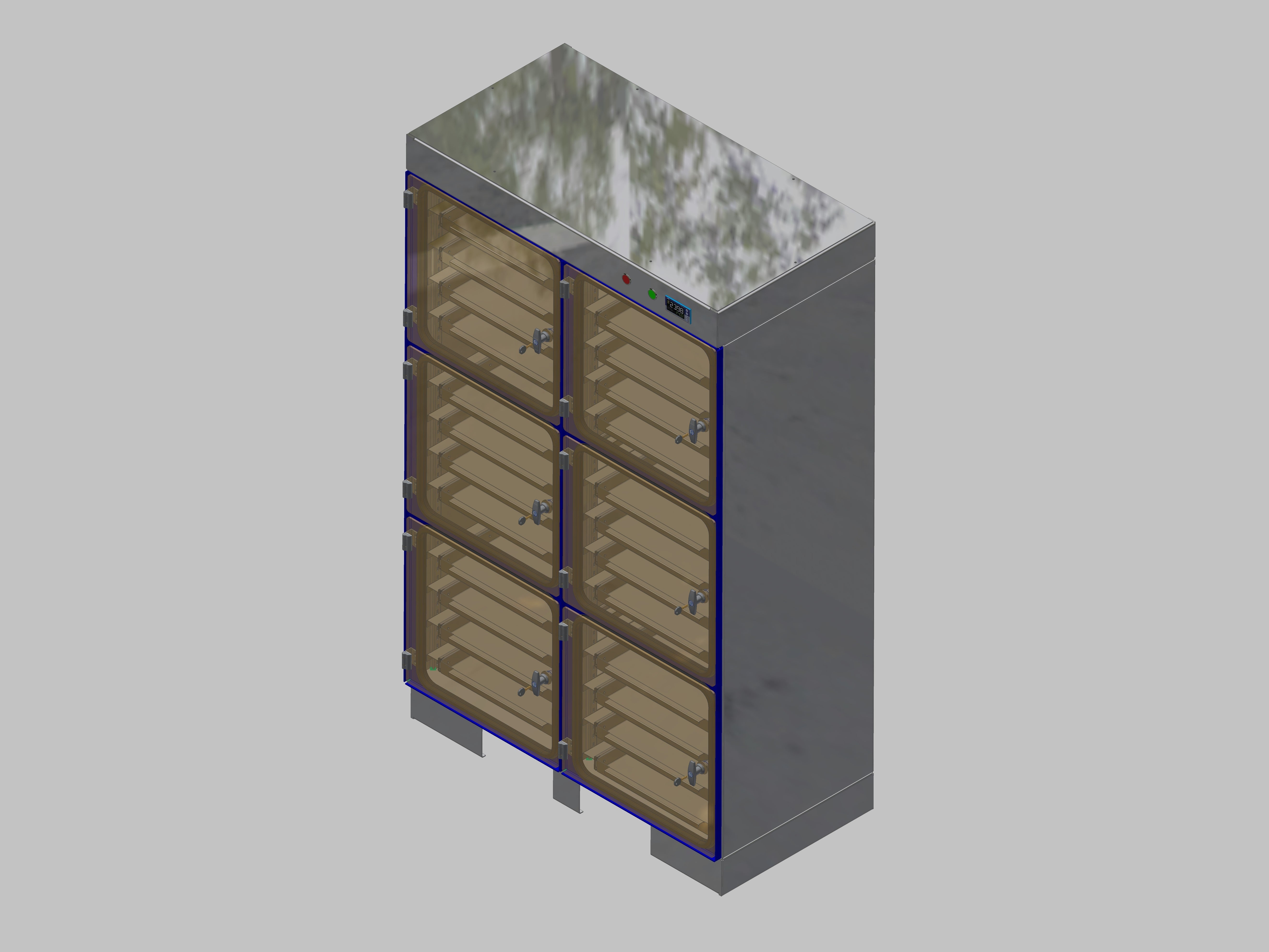 Dry storage cabinet-ITN-1200-6 with 4 drawers per compartment and base design that can be accessed with adjustable feet