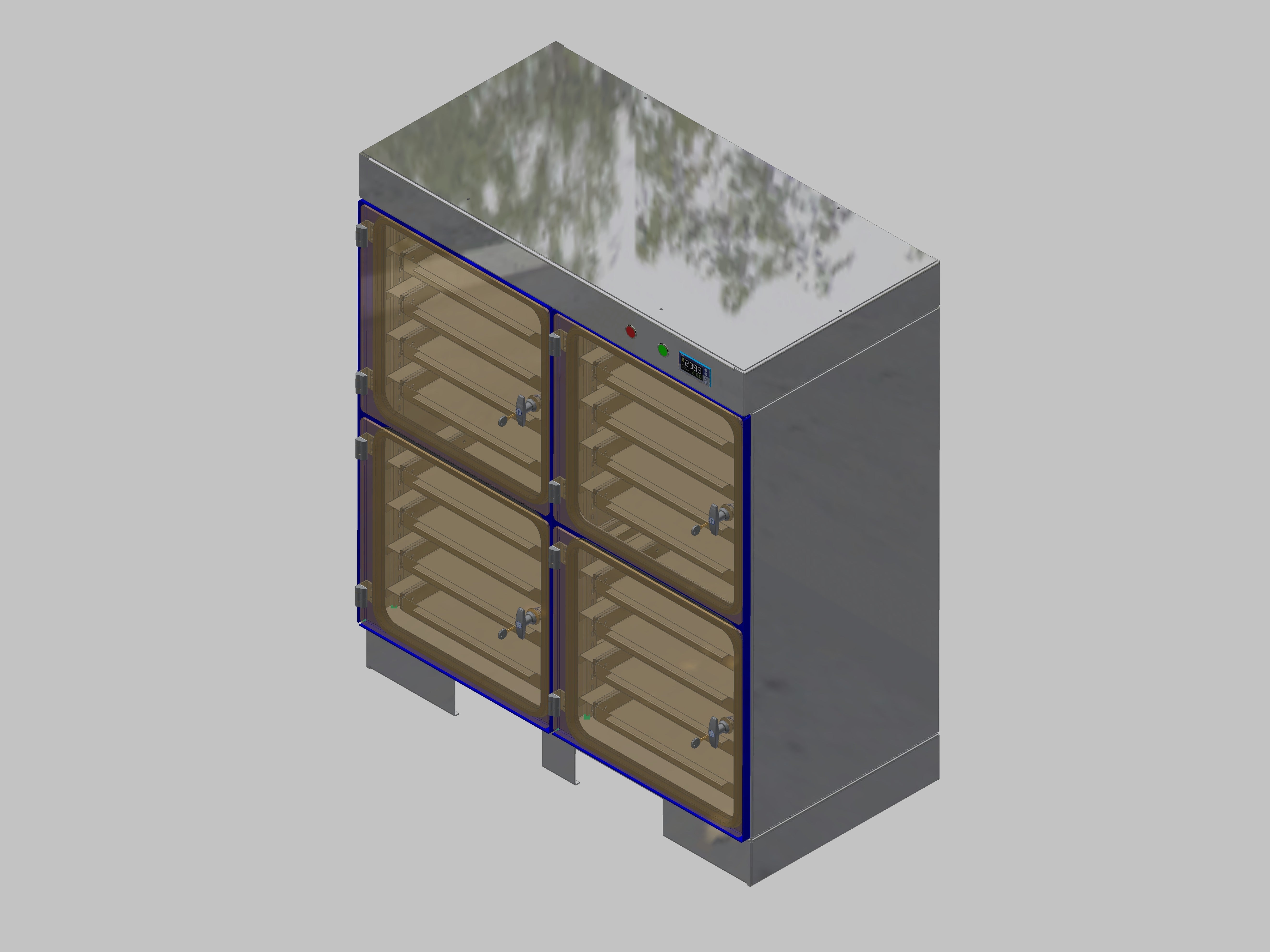 Armoire de rangement sèche-ITN-1200-4 avec 4 tiroirs par compartiment et conception de base accessible avec des pieds réglables